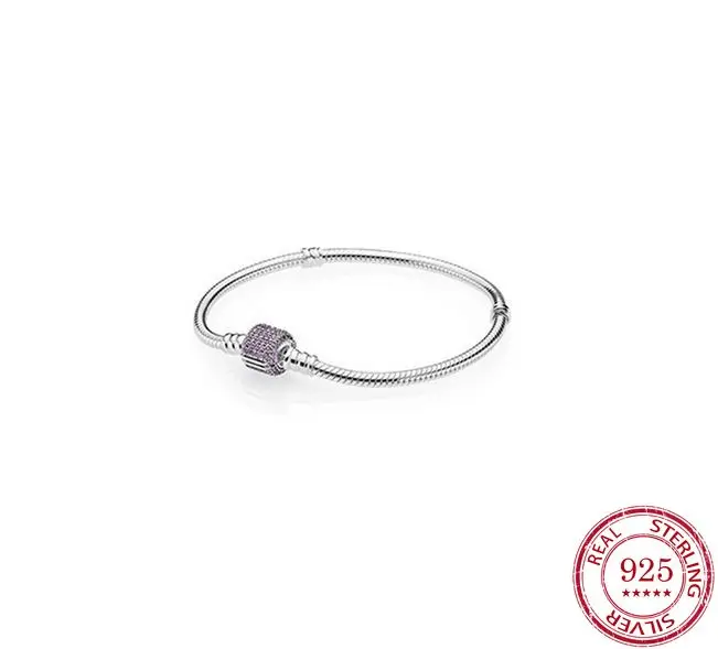Подходит для Pandora Element S925 Стерлинговое Серебро бриллиантовая цепочка из змеиных