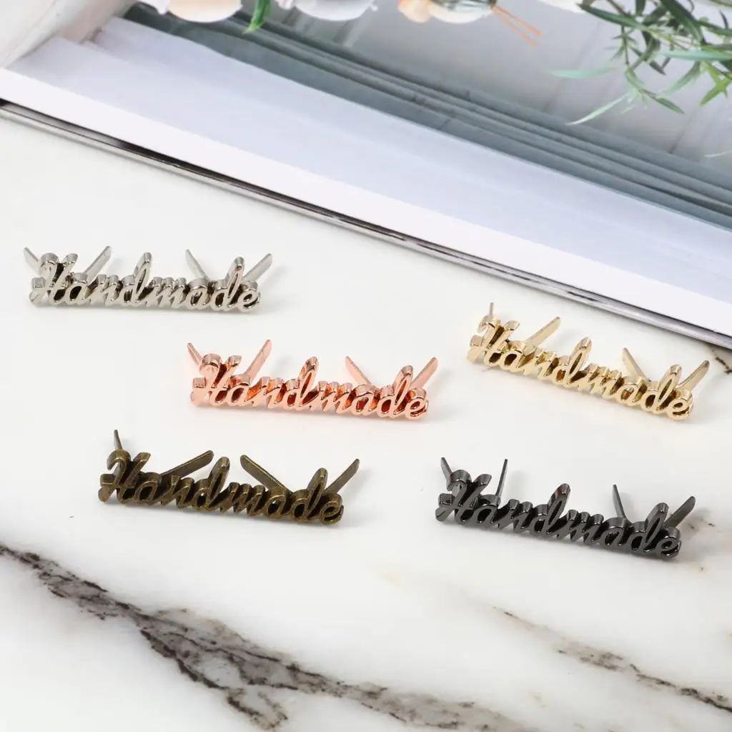 Металлические этикетки с надписью ручной работы 5 комплектов ярлыки для