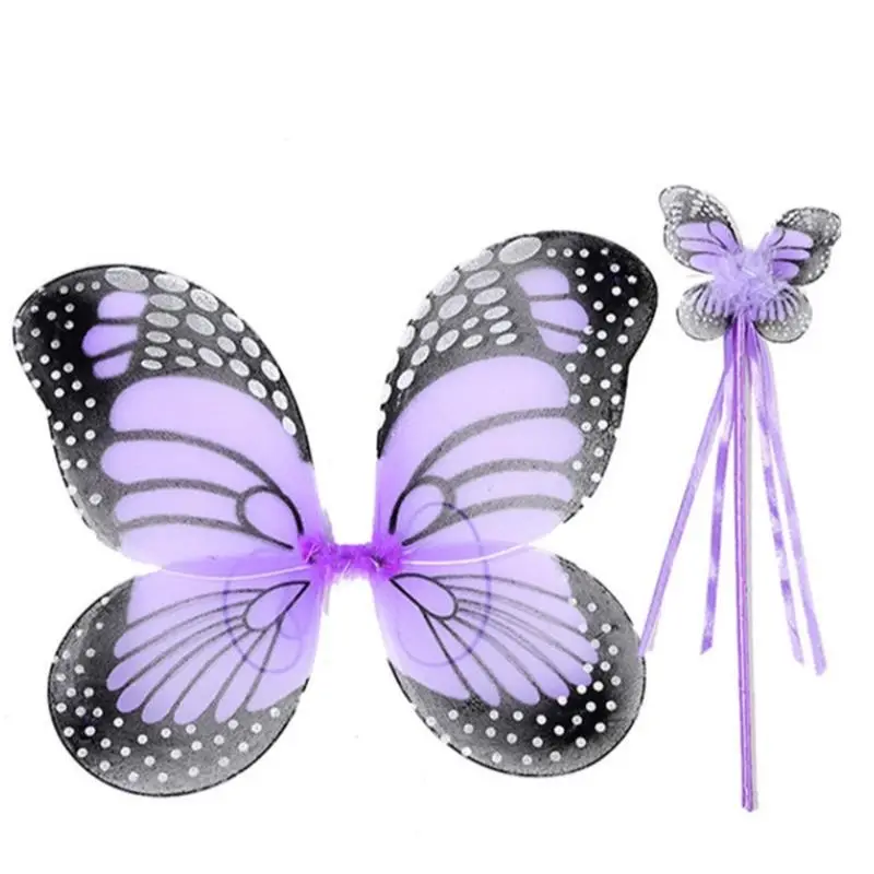 Rainbow Girls Crochet Tutu Dress Baby Handmade 2Layer Fluffy Tulle Ballet Tutus with Butterfly Wing Set Kids Party Costume 2-10Y | Детская