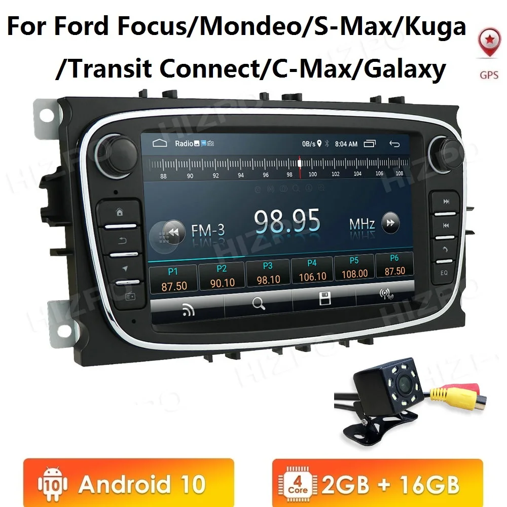 Автомагнитола на Android 10 мультимедийный DVD плеер с GPS 7 дюймов для Ford/Focus/S Max/Mondeo 9/GalaxyC