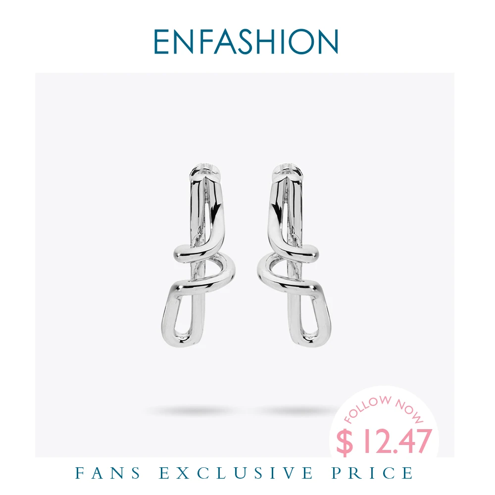 Серьги-гвоздики Enfashion с узлом золотые для ушей аксессуары женщин модные