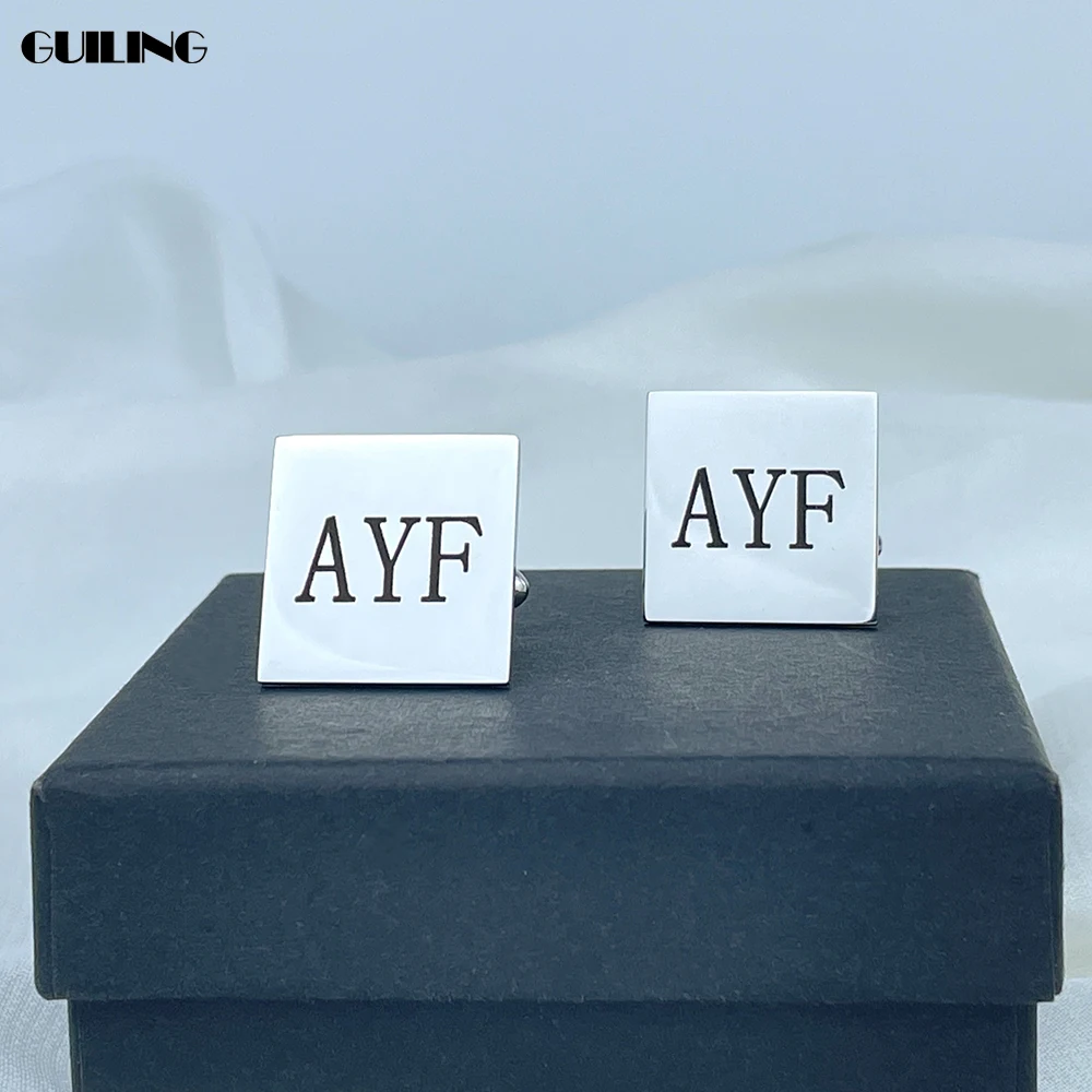 Запонки для мужчин из нержавеющей стали с индивидуальными буквами | Украшения и