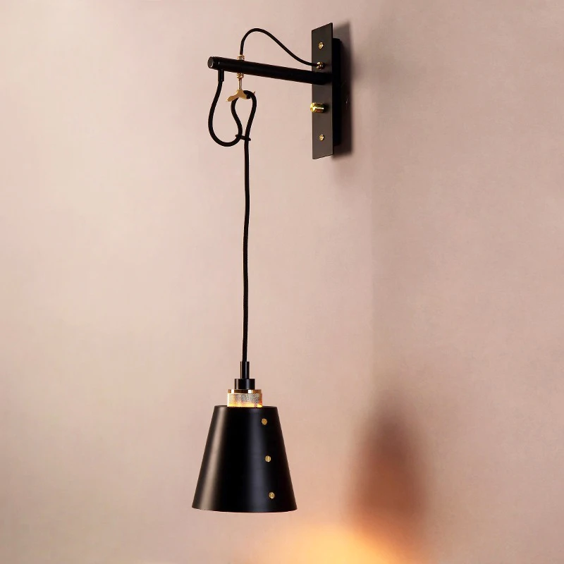 

Ретро промышленный винтажный светильник спальня прикроватная лампа творческая личность ресторан кафе бар коридор железное искусство черн...