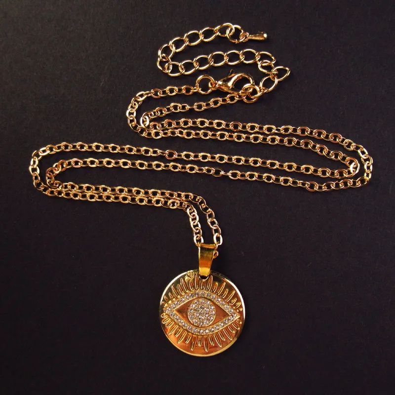 

Металлическая цепь тибетская Золотая Стразы для глаз регулируемое ожерелье 17,5 дюйма для женщин ювелирные изделия подарок J68052