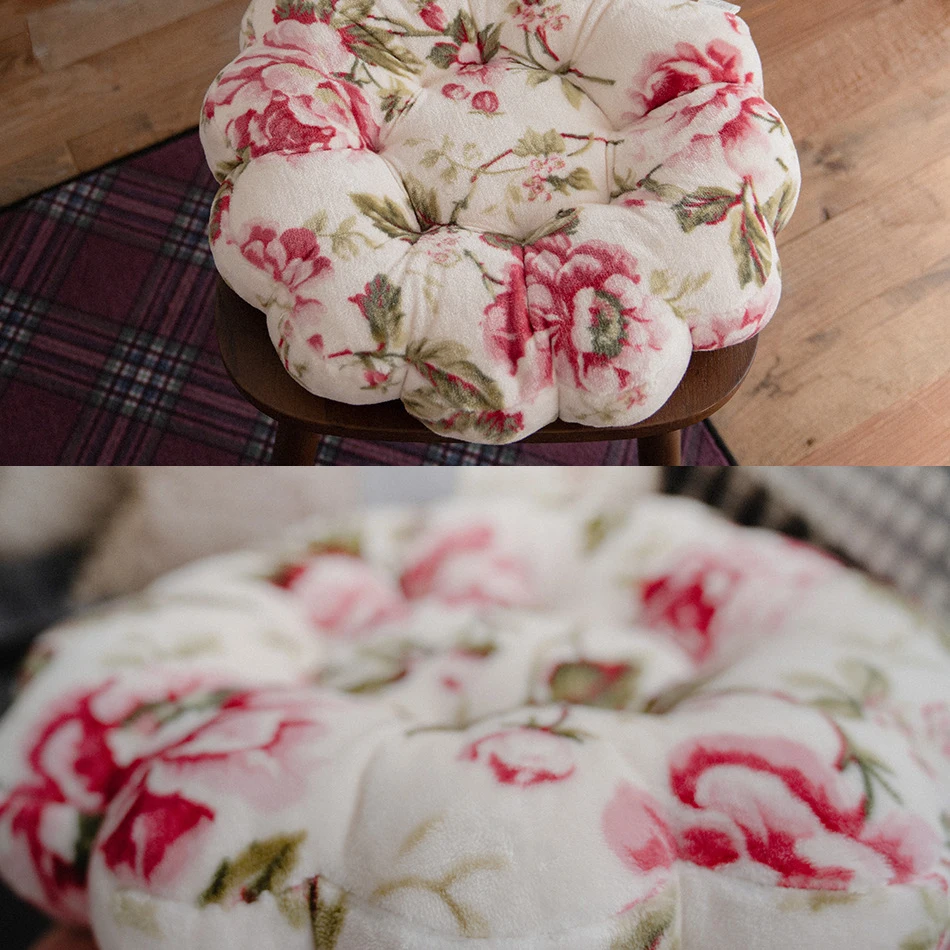 Flower Simanfei фланелевая подушка для сиденья, круглая уплотненная однотонная Pouf напольная подушка, футон татами для дивана, кресла, подушка для путешествий - Цвет: Flower