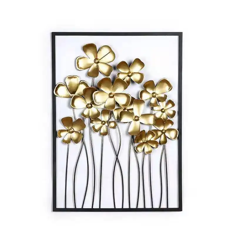 

Lilac Flower Wall Hanging Modern Light Luxury Wrought Iron Metal Wall Decoration Model Room TV Sofa Background Wall Decoration