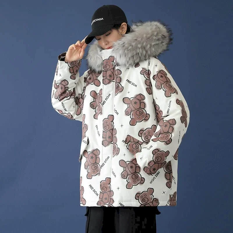 

Куртка женская, оверсайз, с капюшоном, в японском стиле