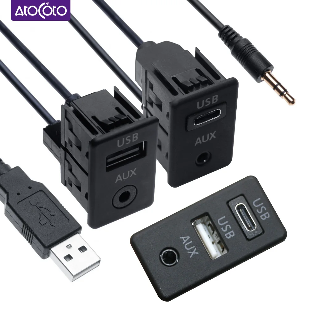 Универсальный автомобильный утопленный кронштейн USB Type C порт Панель