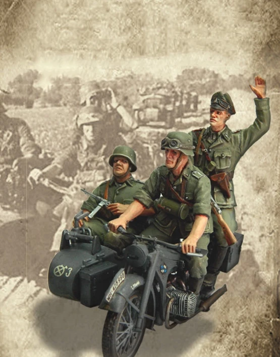 Модель 1/35 из смолы строительный комплект фигурка мотоцикла фигурки команды (без