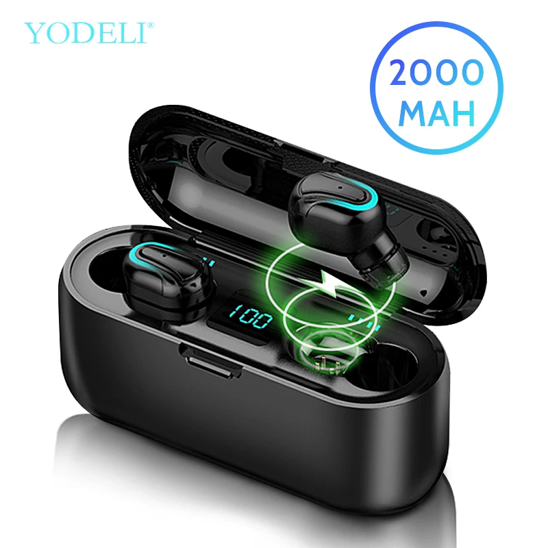 Yodeli L32 TWS наушники Bluetooth 5 0 6D Hi Fi стерео Беспроводная гарнитура с 2000 мАч зарядная