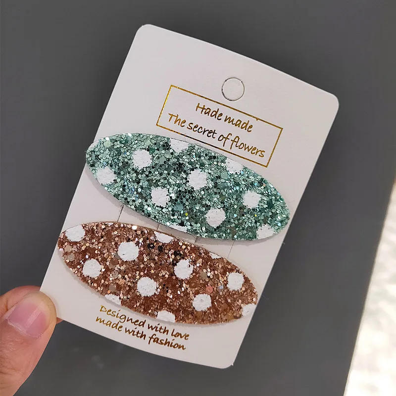 Корейская версия креативная детская заколка новинка расшитая блестками в белый