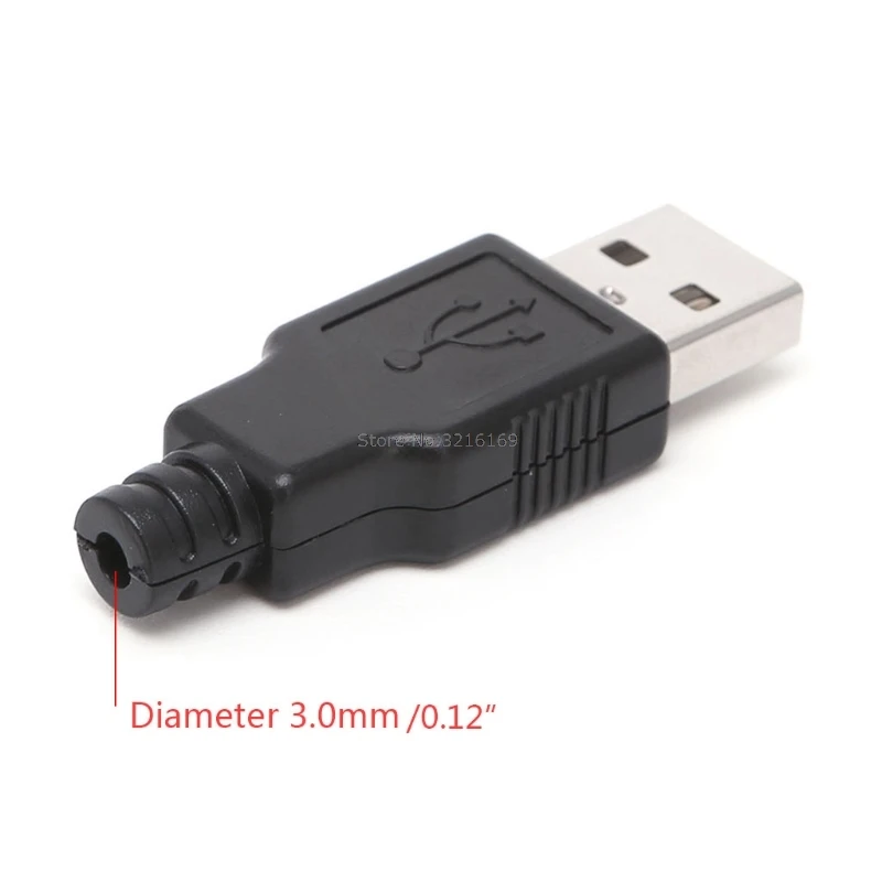 For 10 Sets DIY USB 2.0 Type A Male 4 Pin Plug Socket Connector w/Plastic Cover Promotion | Строительство и ремонт