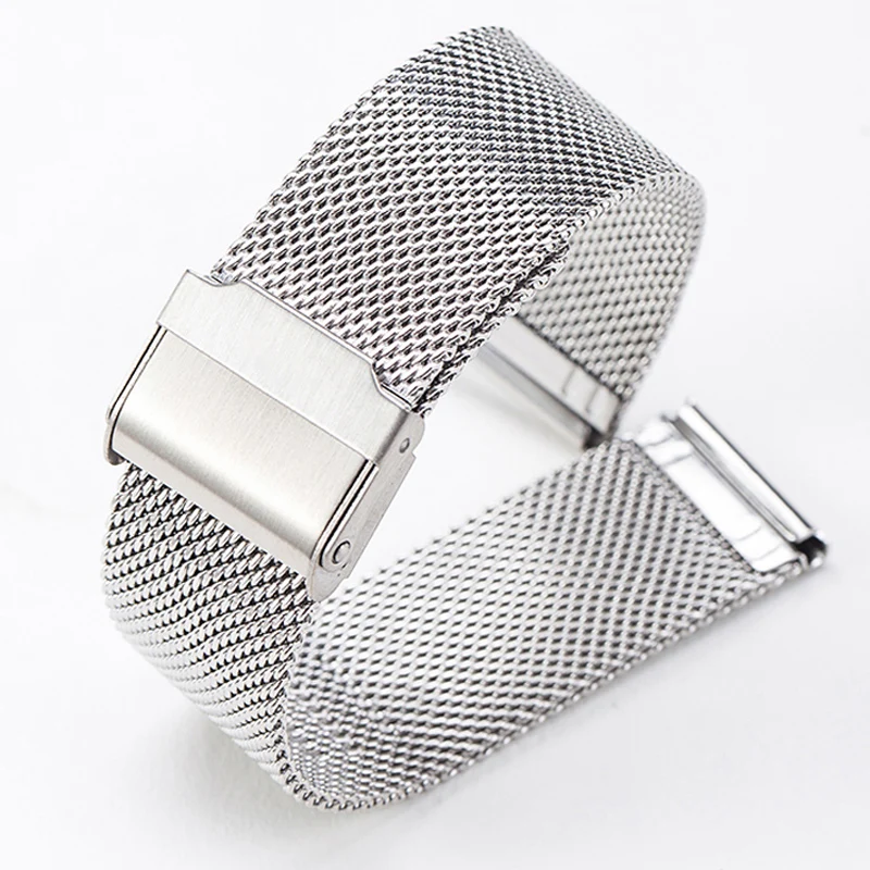 18mm 20mm Metal Stainless Steel Watch Band Strap for DW Tissot Longines Watch Series Sport Milanese Loop Mesh Watchband Bracelet