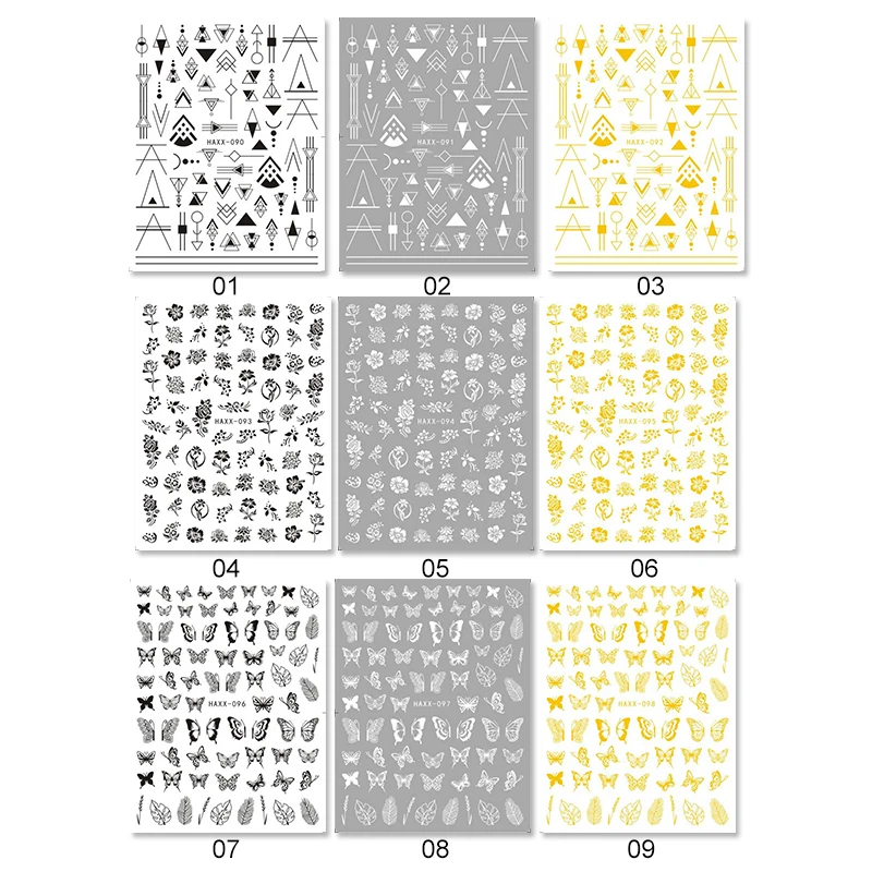 3D наклейки для ногтей Геометрическая бабочка Переводные красивые украшение