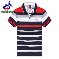 taceshark brand 2018 fashion personality mens shark embroidery polo shirt homme yellow red polos flag high quality clothing