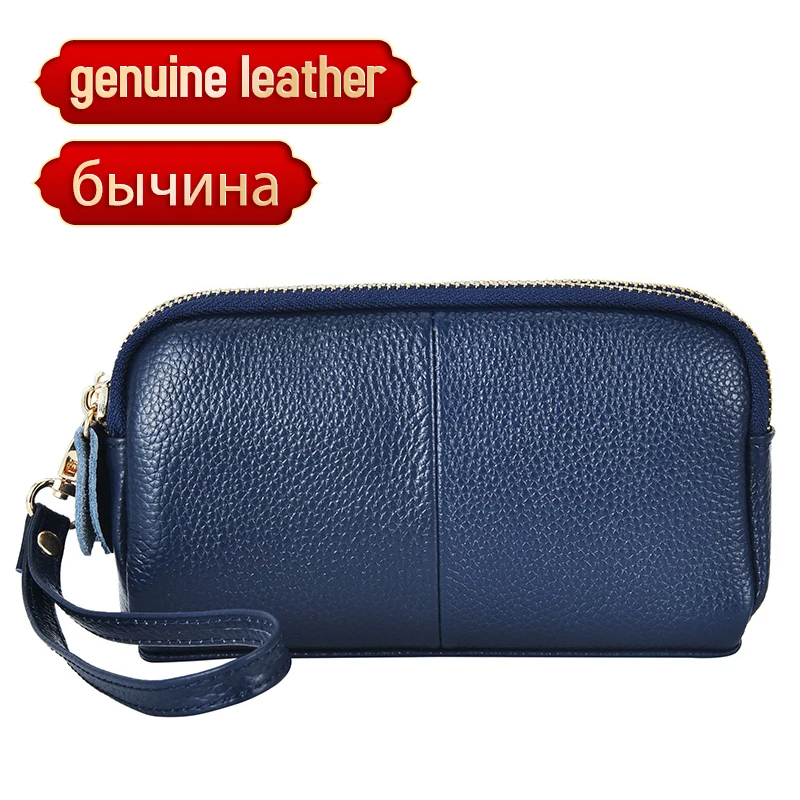 

Genuine Leather Real Cowhide Luxury Brand Women Long Zipper Coin Purses Design Clutch Wallet Female Money Credit Card Holder