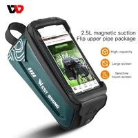 west biking 1 7l2 5l waterproof bicycle bag eva large capacity sensitive touch screen phone bag ultralight bike accessories