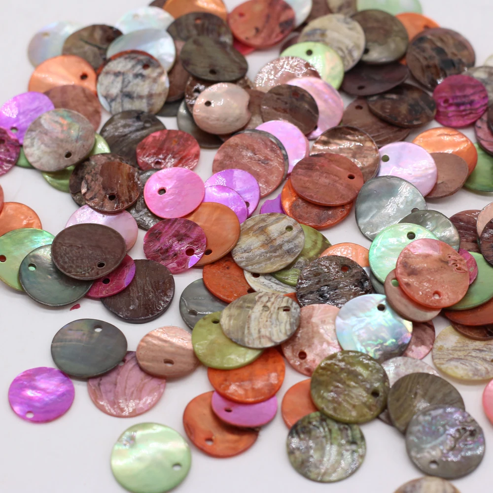 

Hot Selling Natural Shell Round Hole Pendant Boutique DIY Making Fashion Charm Necklace Bracelet Jewelry Accessories Gift 20 Pcs