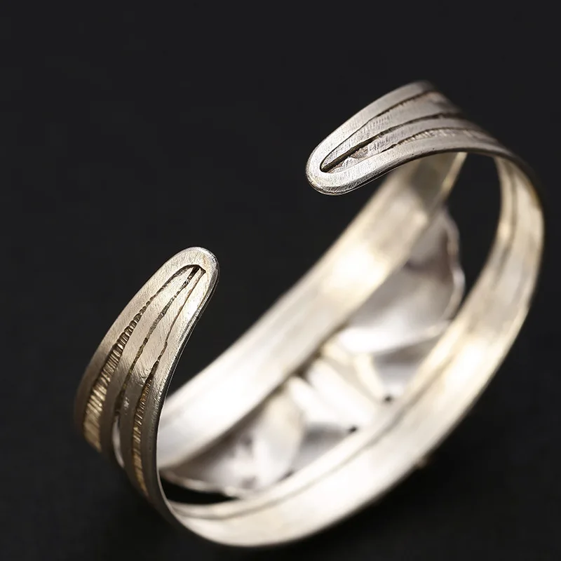 Женский браслет-бабочка браслет из стерлингового серебра 925 пробы шириной 30 мм