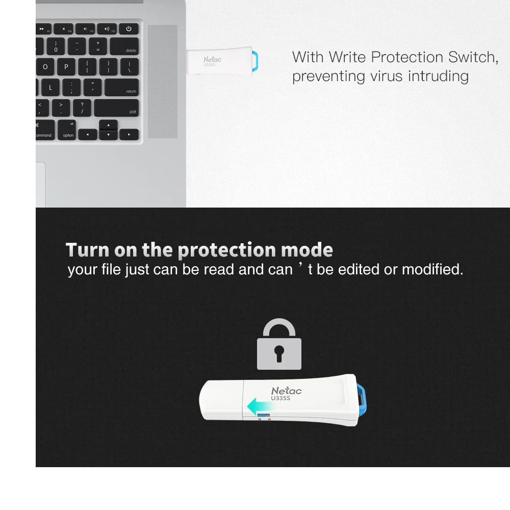 Netac U335S записи защиты безопасности USB флэш-накопитель 3 0 белый Пластик