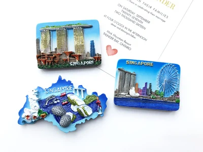 Сувенир туристический стерео-магнитный синий resion для холодильника фотонаклейка