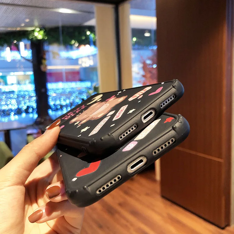 

Couple Silicone Cartoon Bear Mobile Phone Case, Suitable For IPhone 12 11 Mini XR X XS 6 7 8 Plus Pro Max