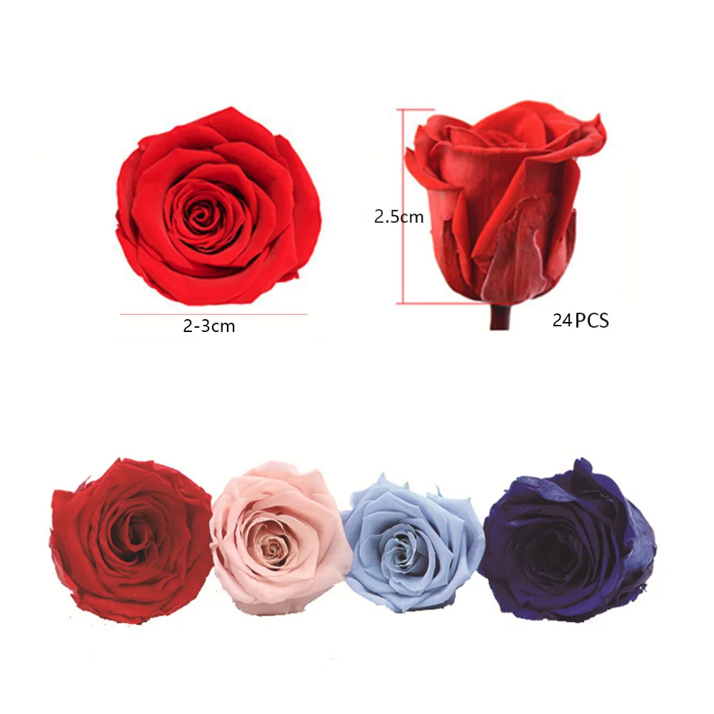 24 шт. белая роза в коробке сделай сам вечная жизнь цветок подарок сушеные розы