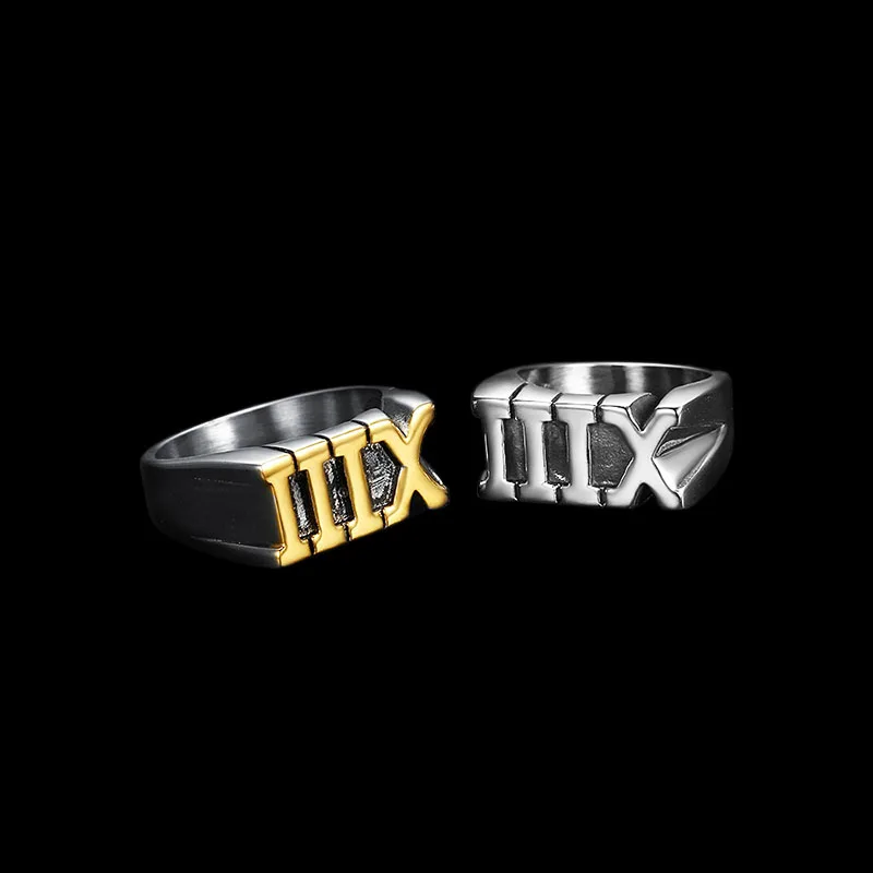 Римская цифра XIII Lucky 13 римское кольцо 316L из нержавеющей стали для мужчин и