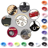 50pcs 4568mm eyelet with washer leather craft repair grommet round eye rings for shoes bag clothing leather belt hat colorful