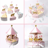 creative paper cake kids decoration carousel gift box wedding favors souvenirs guests party baby shower anniversaire