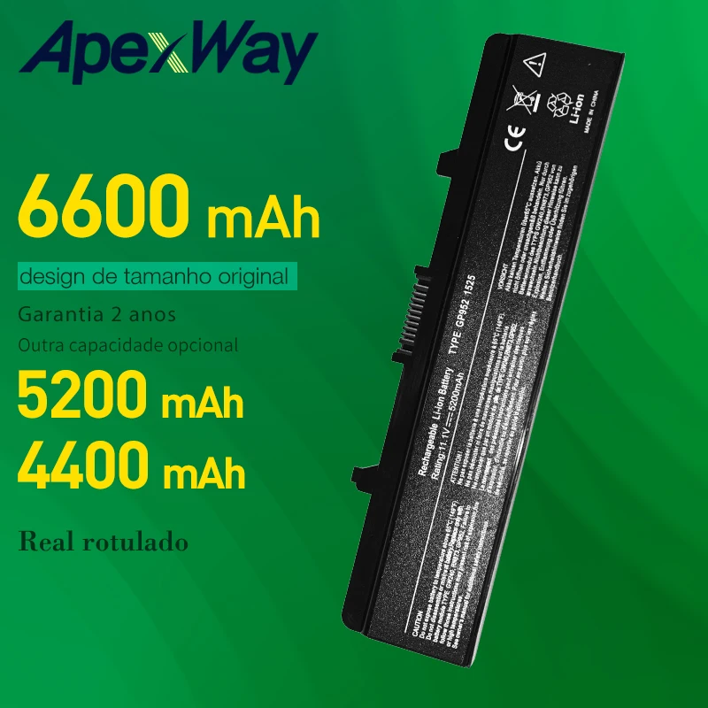 

Аккумулятор Apexway GW240 X284G M911G RN873 RU586 XR693 HP287 P505M для ноутбука Dell Inspiron 1525 1545 1526 1546 Vostro 500