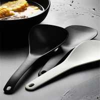 1pc non stick plastic rice spoon rice cooker long cooking rice spatula scoop black white soup spoon kitchen utensil tableware