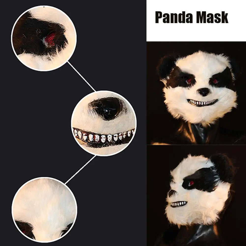Страшная маска панды на Хэллоуин одежда для головы животных реквизит костюма
