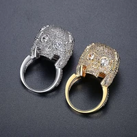 funmode new round cubic zircon hip hop anillos mujer men rings gifts birthday party wholesale fr189