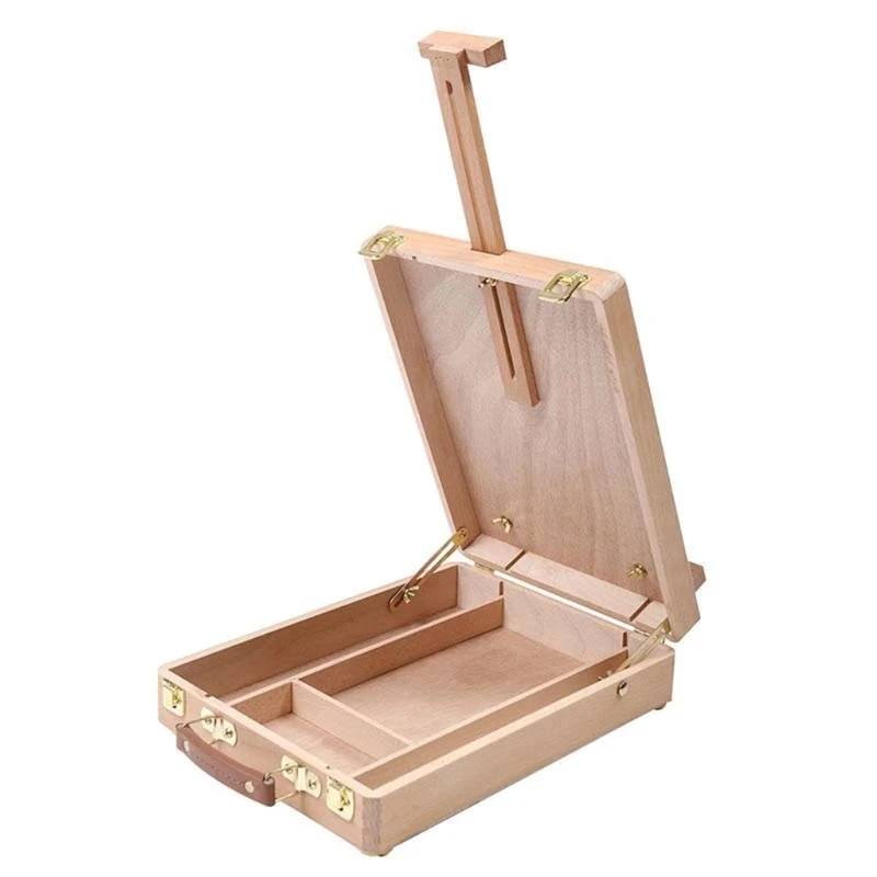 

Adjustable Table Sketchbox Easel Paint Palette Portable Wood Artist Desktop Case K3KB