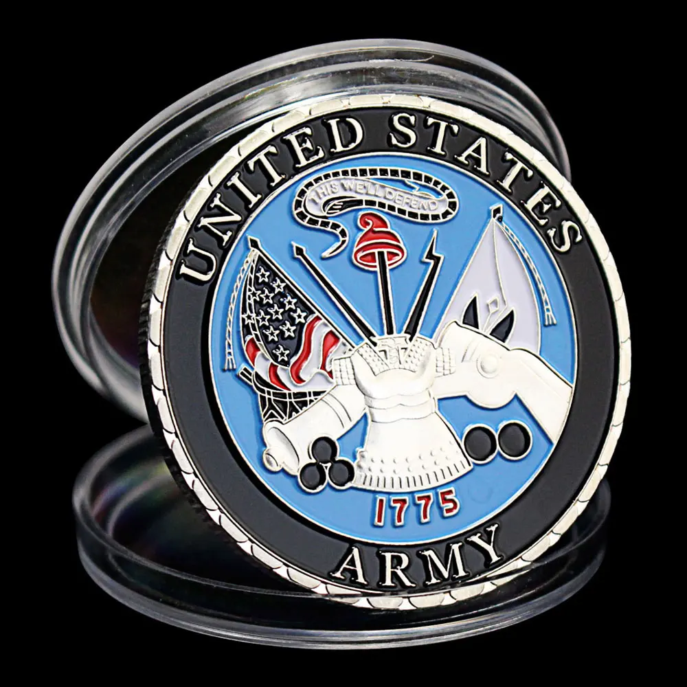 

Сувенир армии США, Отдел армии США, коллекционный подарок, коллекционная художественная памятная монета, Посеребренная военная монета