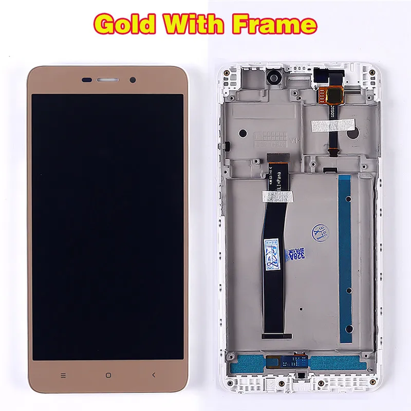 Gold With Frame Fansu ips ЖК-дисплей для Xiaomi Redmi 4A сенсорный экран 5,0 дюймов дигитайзер сборка 1280*720 рамка с бесплатными инструментами и стеклянной пленкой - Цвет: Gold With Frame