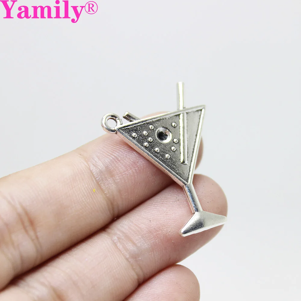 20 шт./23*30 мм Античное посеребренное двухстороннее коктейльное Очаровательное