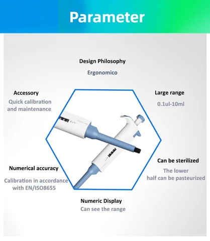 IKEME Цифровая лабораторная пипетка 0,5-10 мкл
