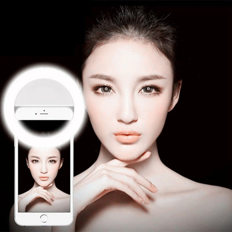 

USB Charge LED Selfie Ring Light Supplementary Lighting Night Darkness Selfie Enhancing For Phone Fill Light Flashes