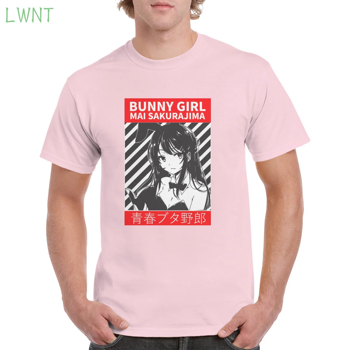

100% Cotton Mai Sakurajima Bunny Girl Anime Rascal Tshirt Top Harajuku Aesthetic Tshirt Oversized clothes Female/Man