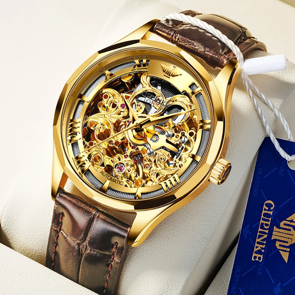 

Men's automatic mechanical wristwatch waterproof luxury top brand Hollow design personality male watch