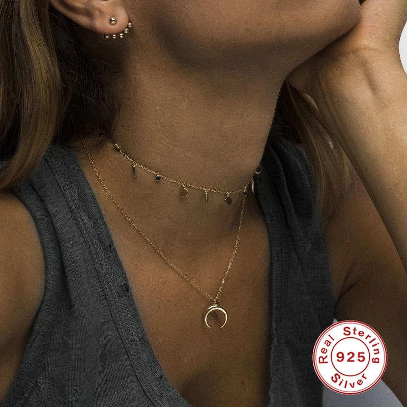 Минимализм ROXI круглые маленькие бусины с заклепками женское колье до ключицы из