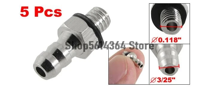 

M3 Male Thread to 3mm 3/25" Pneumatic Tube Hose Mini Barb Fittings 5 Pcs