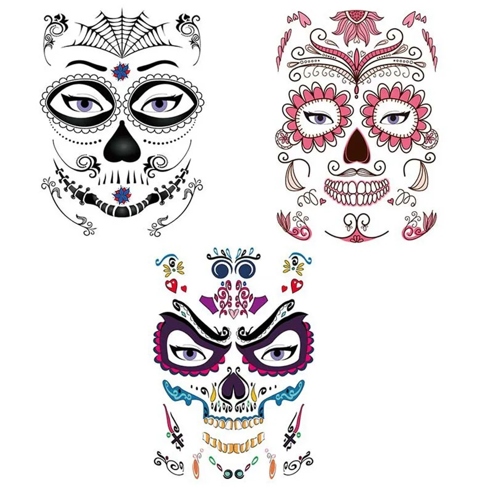 Новый Хэллоуин временная татуировка наклейка Haicar 2 stuks День мертвых Dia De Los Muertos