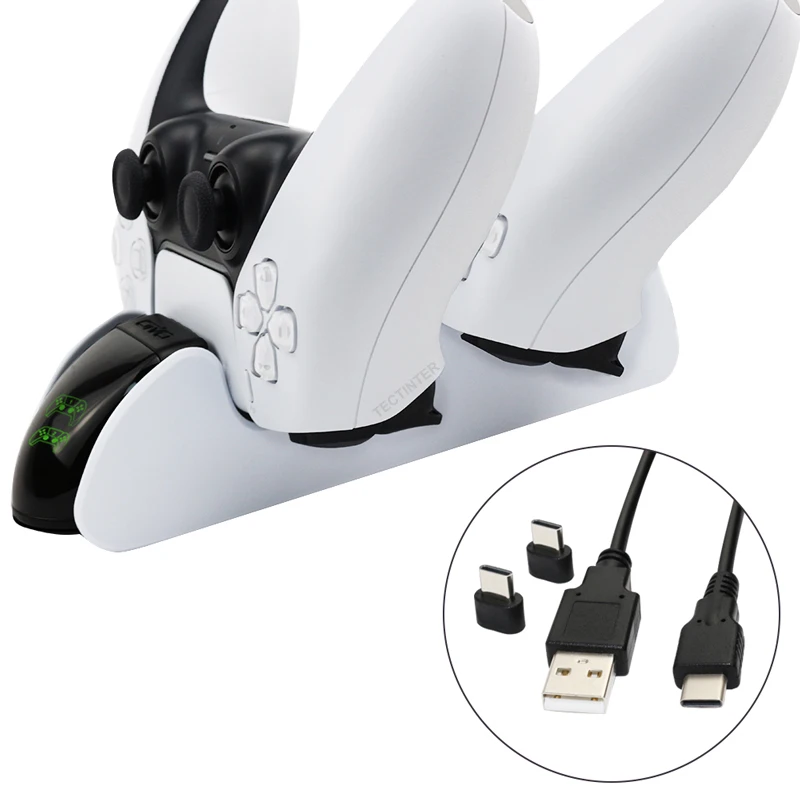 

For PS5 DualSense Controller Charger Double USB Fast Charging Docking Station Stand & LED Indicator for PS5 Accessories