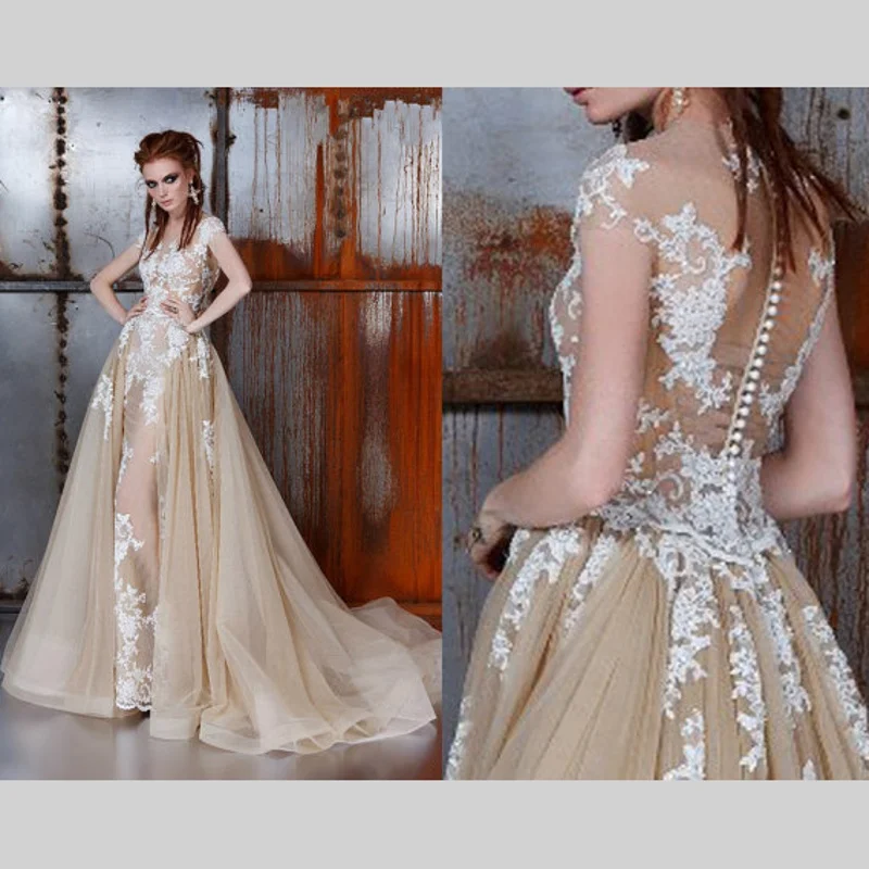 

Champagne Long Lace Formal Evening gown for Party Women A Line Satin Prom robe de soiree lounge mother of the bride dresses