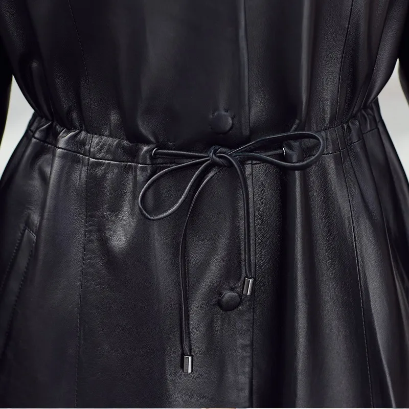 Женская брендовая Роскошная мягкая овчина натуральная Кожа Модная длинная