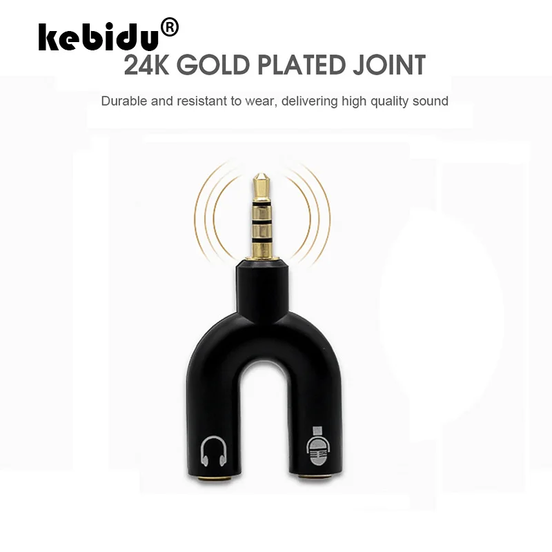 Переходник 2 в 1 с двумя штекерами 3 5 мм для наушников и микрофона|Кабели VGA| |