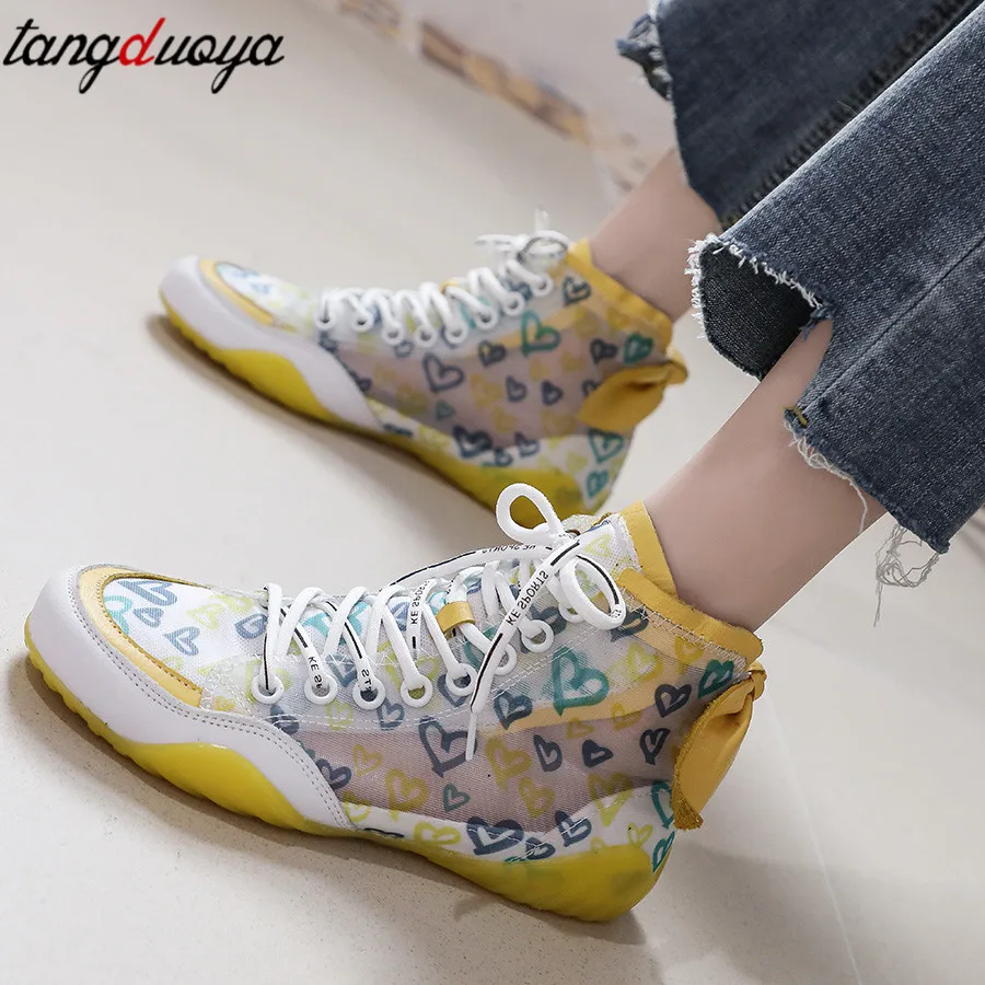 Женские прозрачные кроссовки стильные для пробежек и прогулок спортивные с